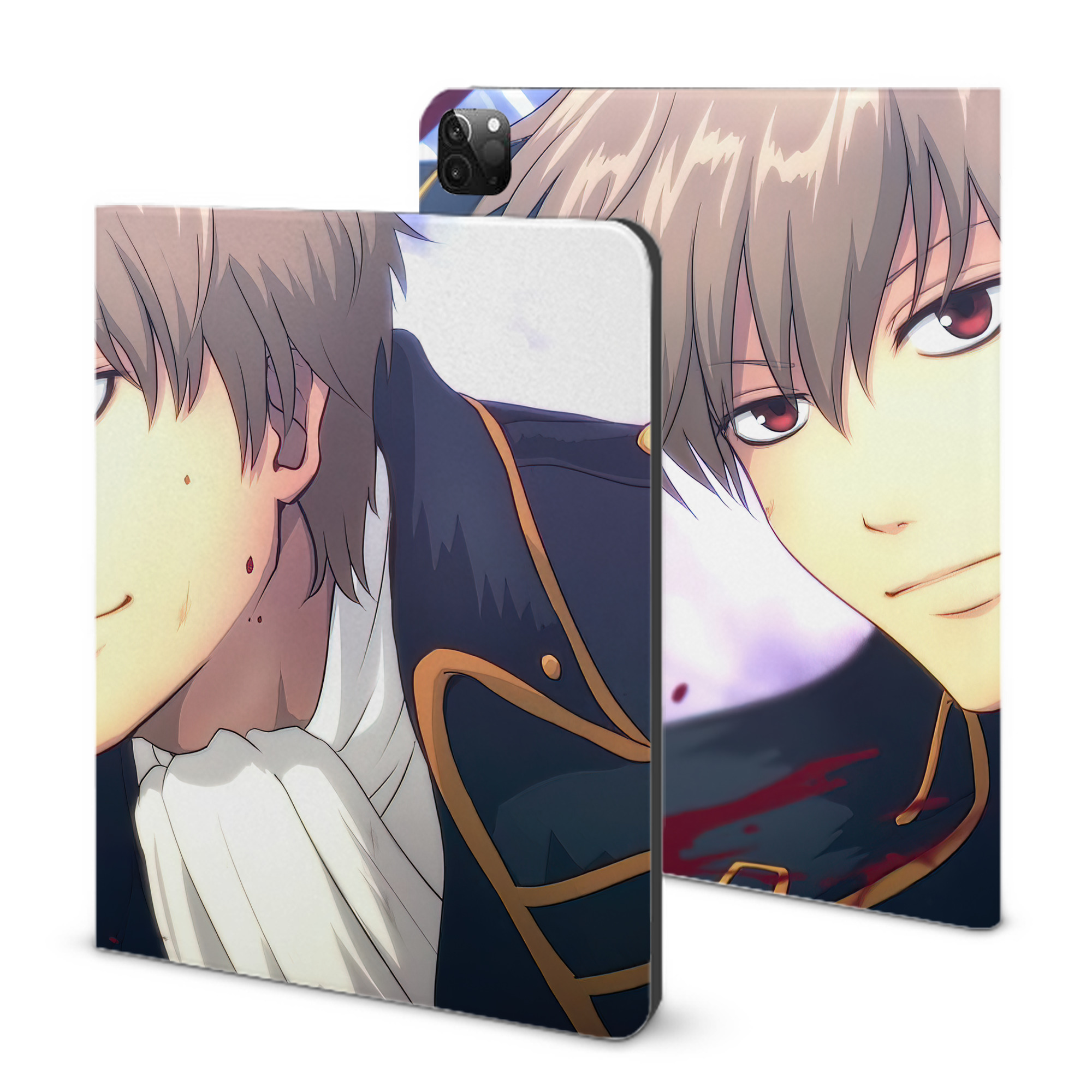 （画像用） ぎんたま 坂田銀時（さかたぎんとき） 神楽 志村新八（しむら しんぱち） GINTAMA Sakata Gintoki Kagura Shimura Shinpachi IPadケース ペンホルダー付き ブックスタイルデザイン